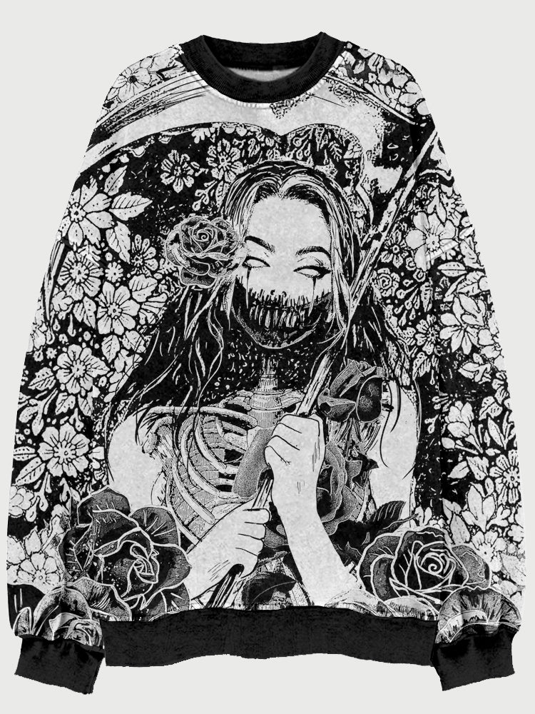 Gothic Manga Reaper Halloween VIntage Sweatshirt