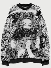 Gothic Manga Reaper Halloween VIntage Sweatshirt