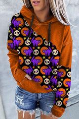 Halloween Cat Print Hoodie