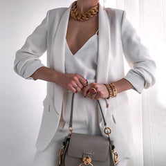 Fashion Solid Color Lapel Blazer