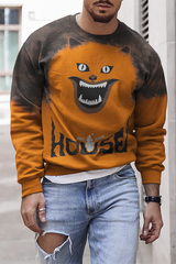 Men's Halloween Graphic Casual Long Sleeve T-Shirt