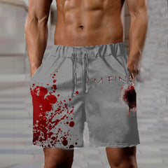 Men's Bloodstain I'm Fine Printed Shorts