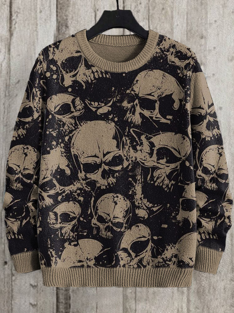 Vintage Skull Dark Style Knit Sweater