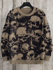 Vintage Skull Dark Style Knit Sweater