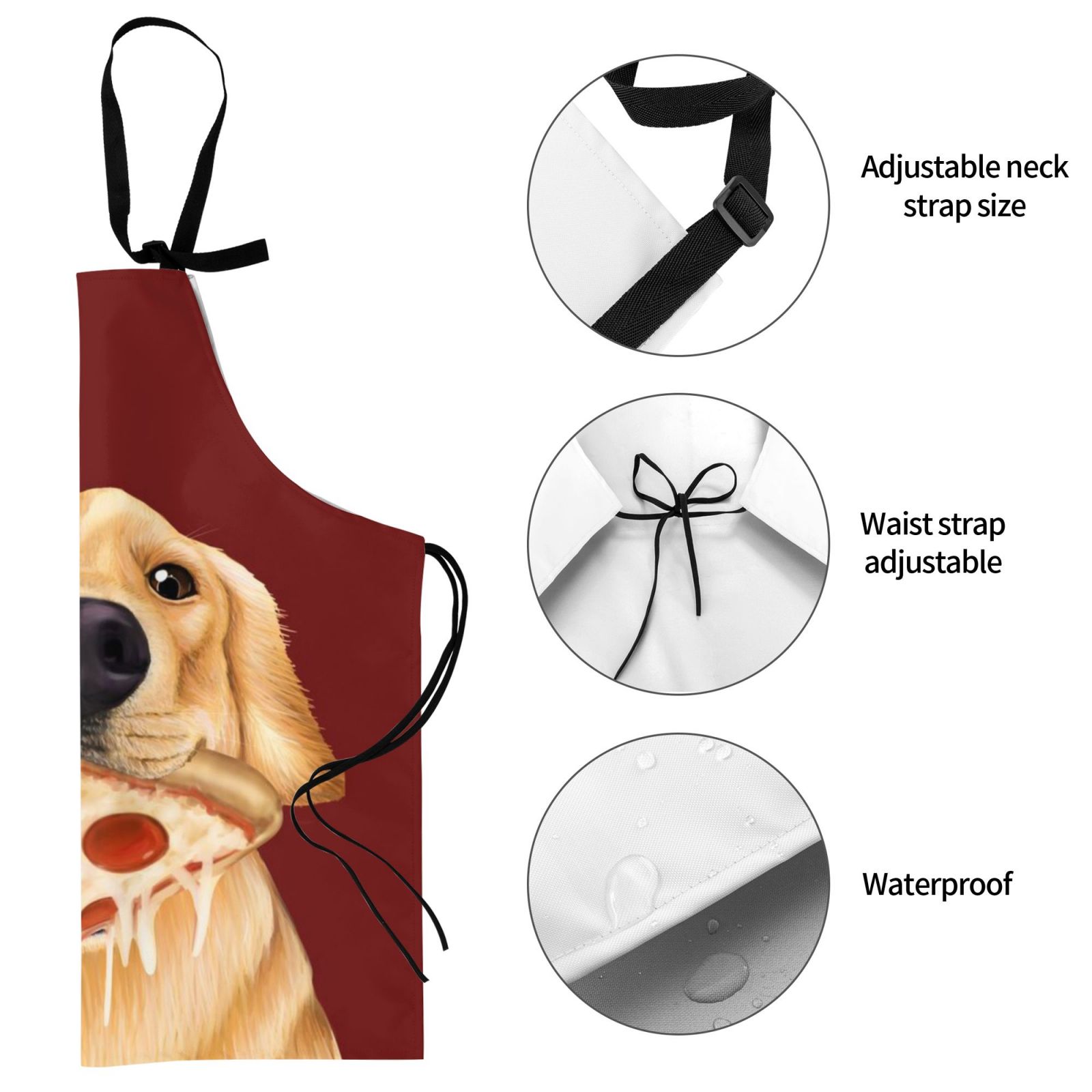 Eating Pizza Dog Print Apron
