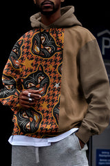 Halloween Cat Splicing Print Hoodie