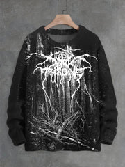 Black Metal Art Print Men's Casual Sweater