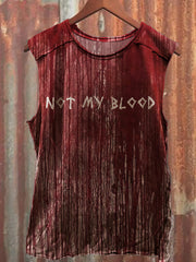 Men's Halloween Funny Not My Blood Bloody Tank Top