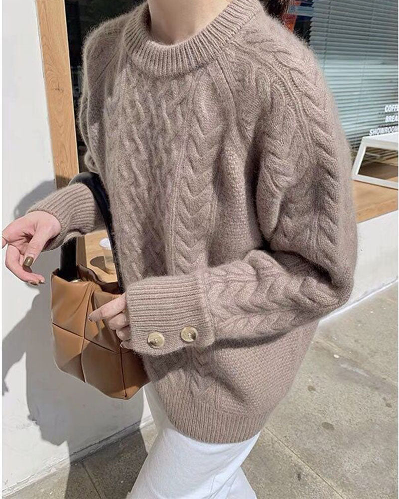 Winter twist vintage languid lazy wind knitwear
