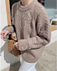 Winter twist vintage languid lazy wind knitwear