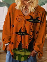Halloween Black Cat Art Oversize T Shirt