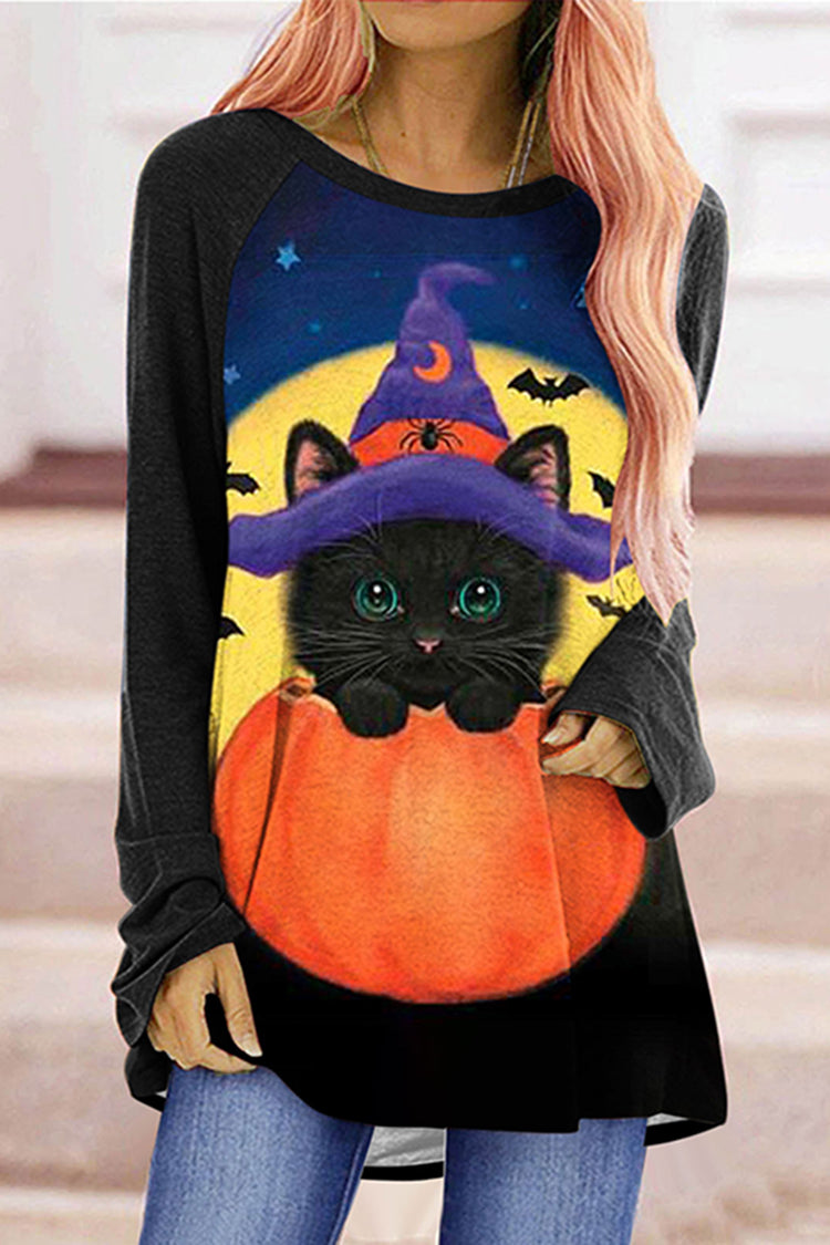 Big Eyes Cat Halloween Tunic