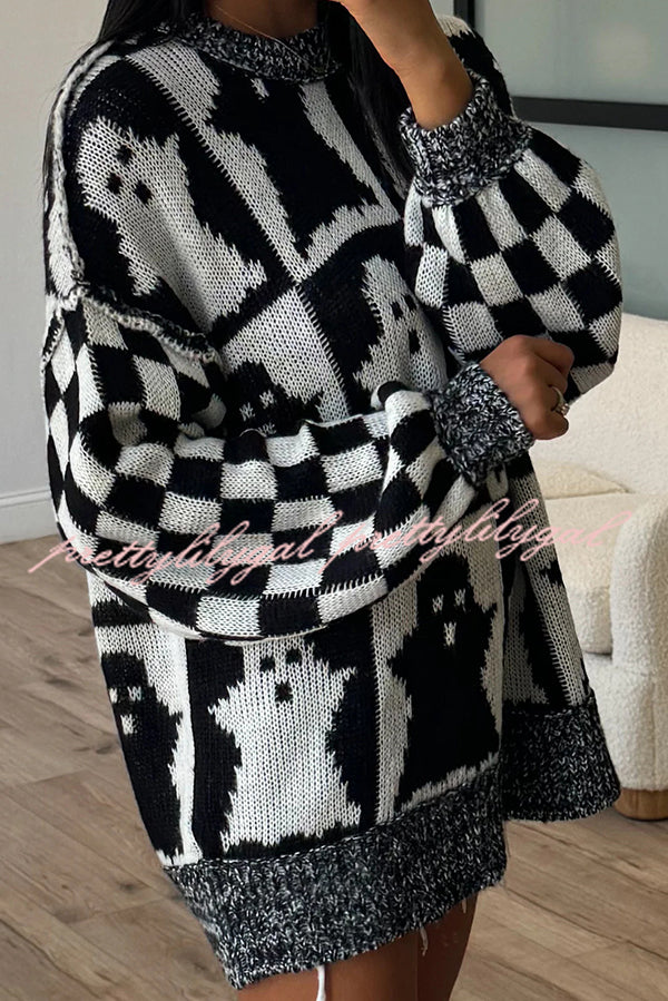 Halloween Casual Loose Crew Neck Sweater