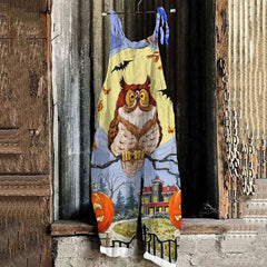 Halloween Funny Owl Pattern Women'S Overalls
