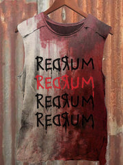 Unisex Casual Halloween Redrum Bloody Print Tank Top