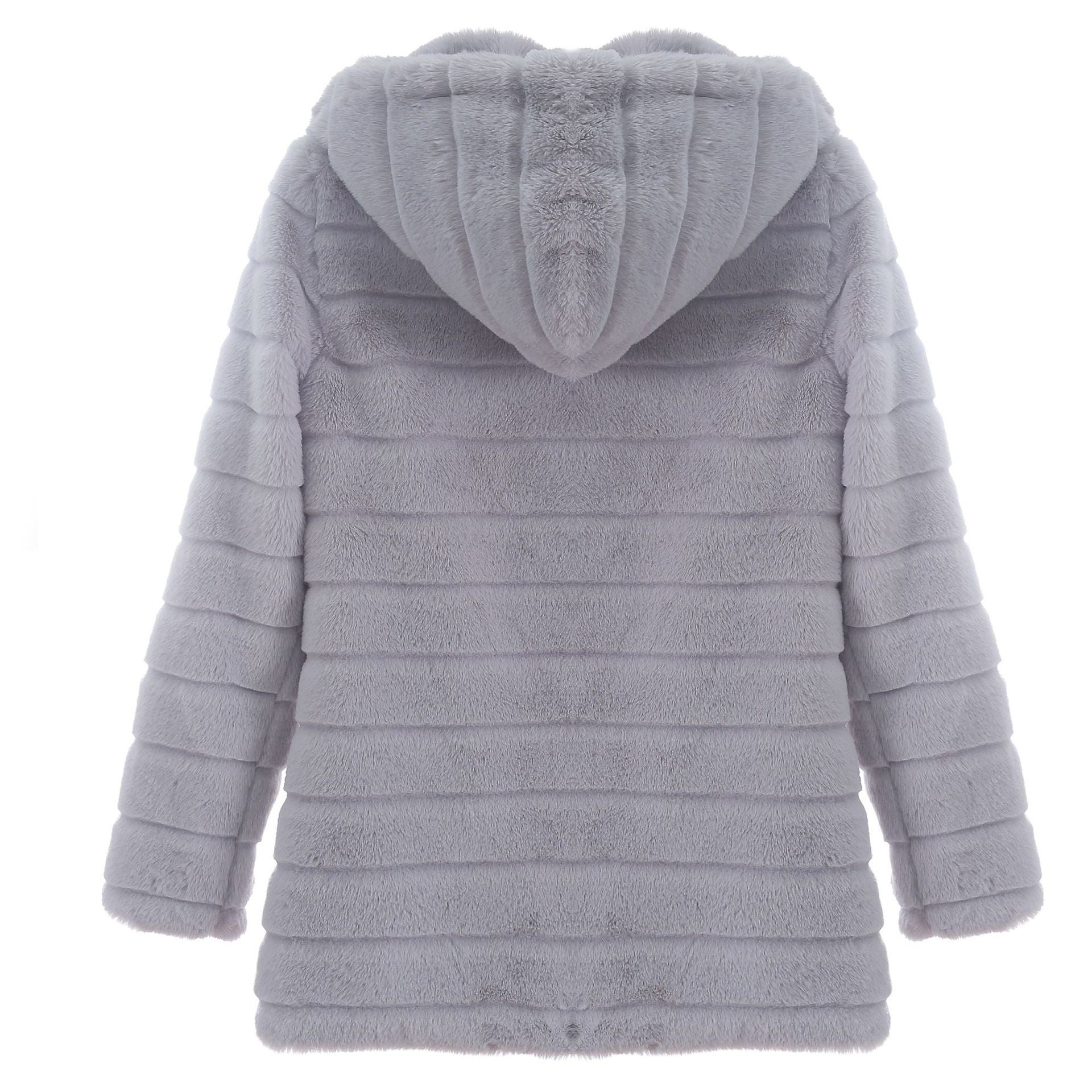 Casual Solid Color Faux Fur Coat