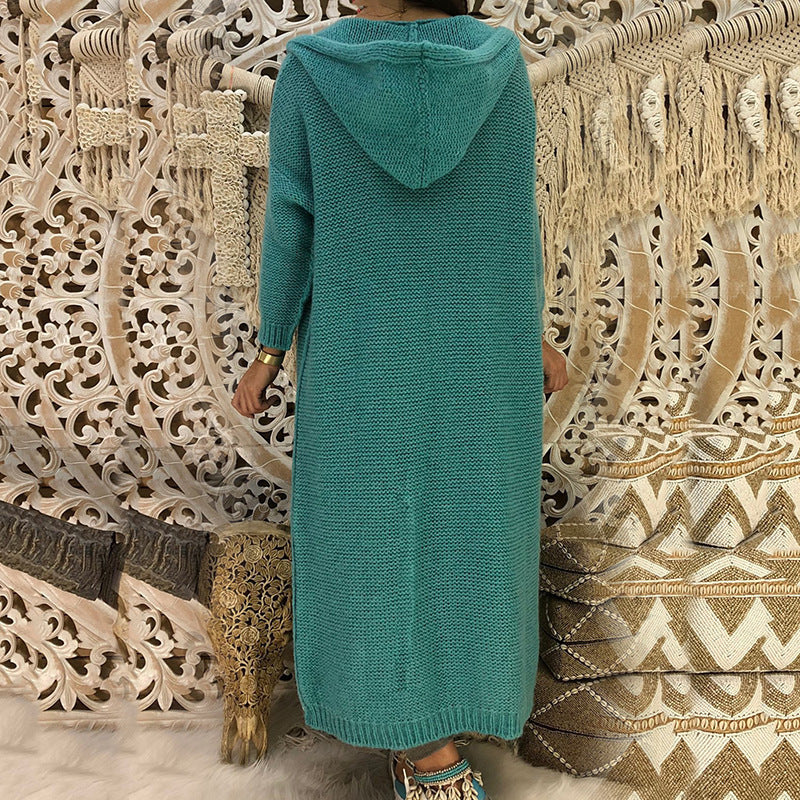 Casual Loose Hooded Knitted Cardigan