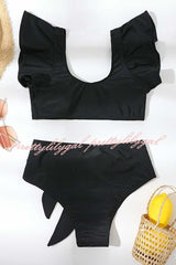 We're Hawaii Bound Soon Ruffle Bikini Swimsuit