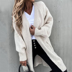 Loose Mid-Length Sweater Cardigan