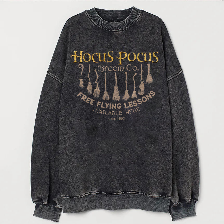 Hocus Pocus Broom Co. Printed Casual Sweatshirt