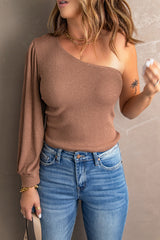 Women's One Shoulder Ribbed Top