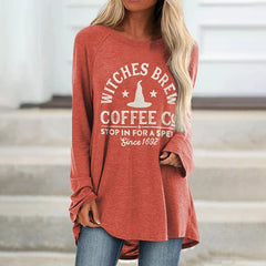 Witches Brew Coffee Co Stop In For A Spell Since 1692 Printed Tunic