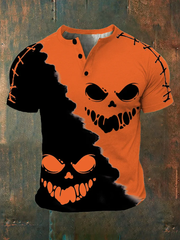 🎃🔥Halloween Pumpkin Monster Hit Color Henry T-Shirt