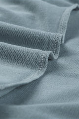 Women's Green Buttoned V Neck Cotton Loose Fit Top