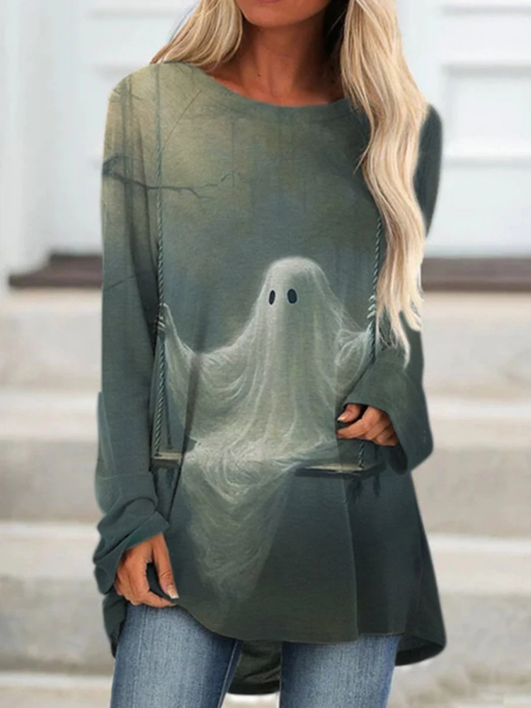 Women's Halloween Vintage Print Top