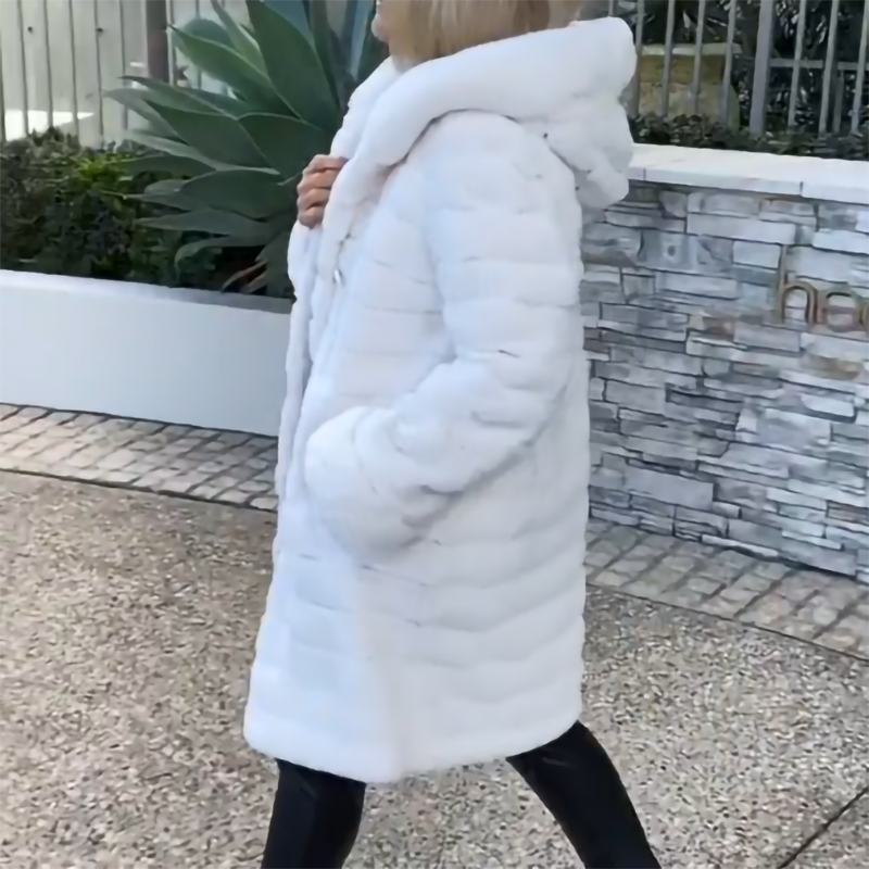 Casual Solid Color Faux Fur Coat