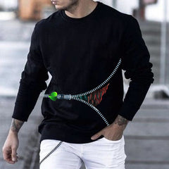 Round Neck Fun Zipper Big Teeth Sweatshirt