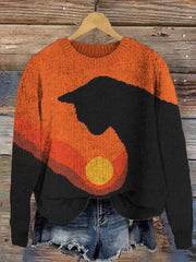 Sunset Cat Women's Cozy Sweater
