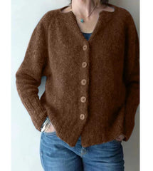 Casual Single Breasted V-Neck Sweater