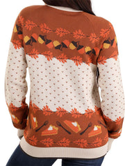 Women's Fall Acorn Print Casual Knitted Sweatshirt