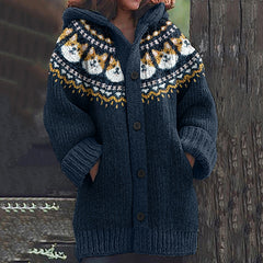 Vintage Cute Dogs Art Cozy Cardigan Sweater