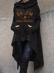 Women's Salem Massachusetts Printed Irregular Long Sleeve Sweatshirt