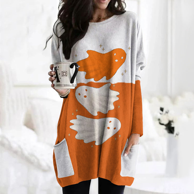 Crew Neck Slip Pocket Soul Contrast Tunic