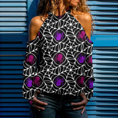 Funny Halloween Print Off-the-Shoulder T-Shirt