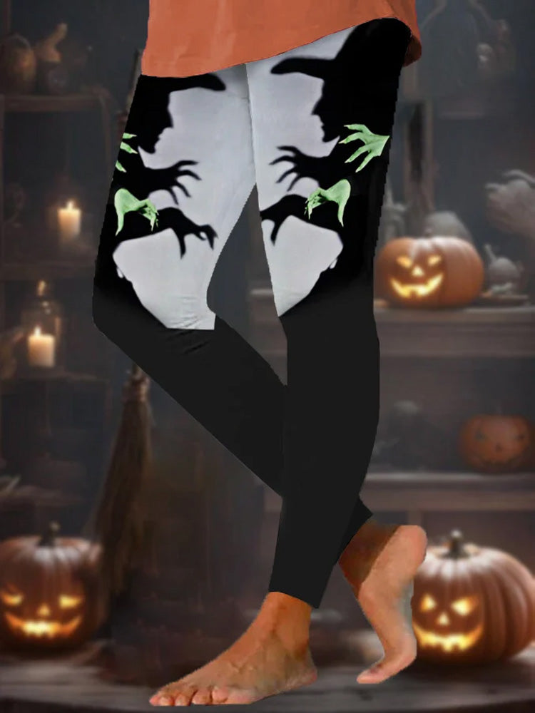 Women's Halloween Witch Shadow Print Leggings
