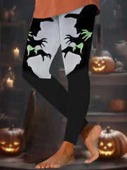Women's Halloween Witch Shadow Print Leggings