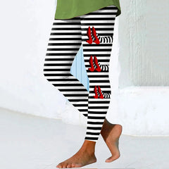 Halloween Striped Print Women's Leggings