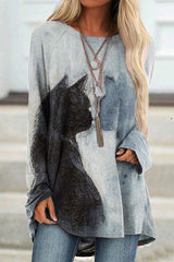 Watercolor Cat Print Tunic