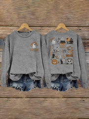 Halloween Ghost Spooky Season Crew Neck Sweatshirt