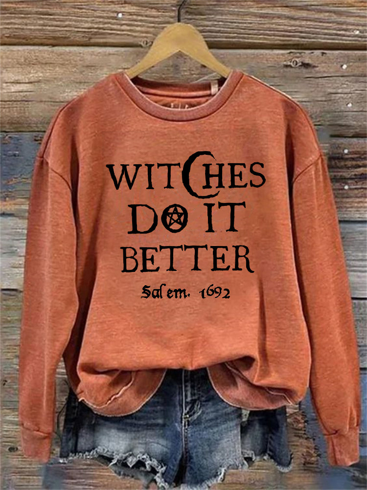 Witches Do It Better Salem 1692 Washed Sweatshirt