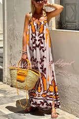 Sunday's Color Palette Ethnic Printed Loose Cami Maxi Dress
