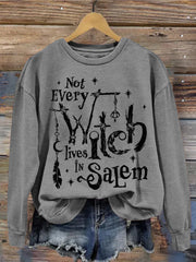 Not Every Witch Lives In Salem Halloween Washed Sweatshirt