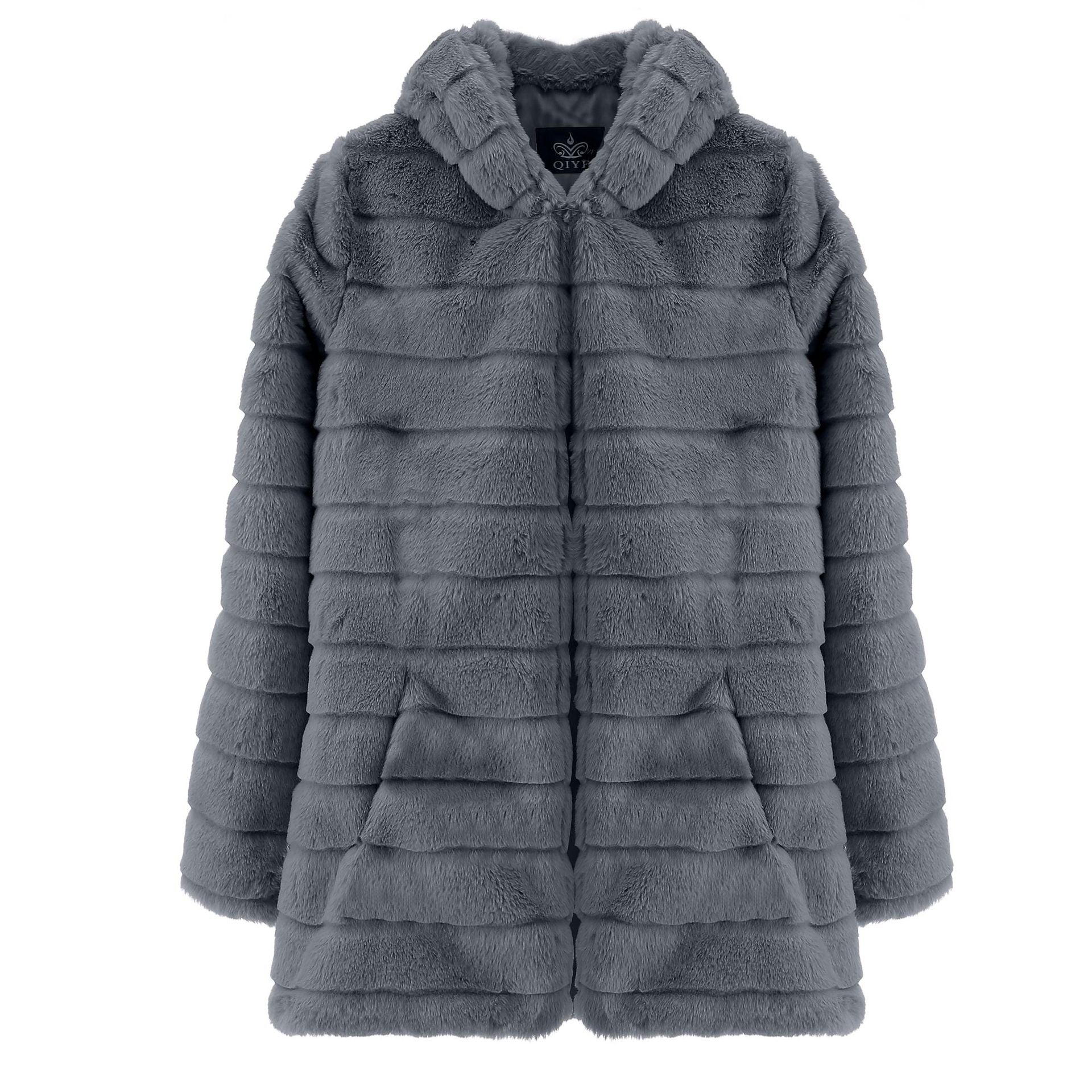 Casual Solid Color Faux Fur Coat