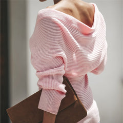 Solid Color V-Neck Sweater For Women