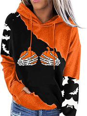 Halloween Pumpkins Graphic Color Block Sweatshirt
