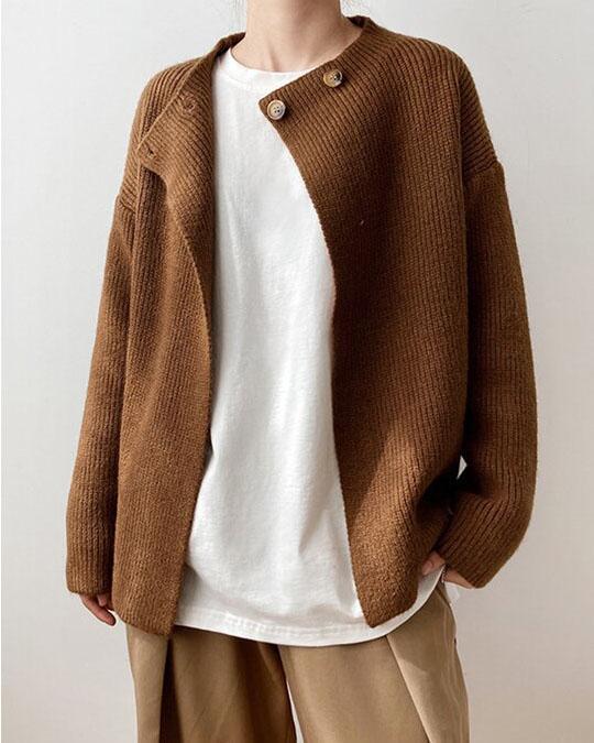 Women Retro Loose Knit Sweater